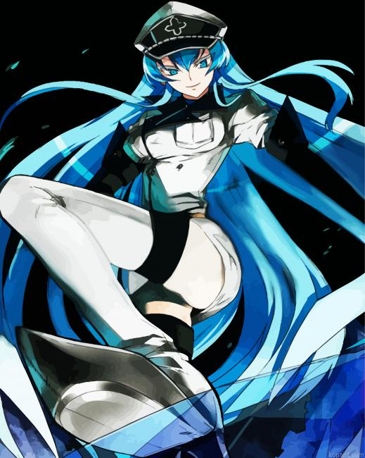 Esdeath Akame Ga Kill Anime Paint By Numbers.png