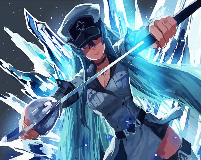 Esdeath Akame Ga Kill Paint By Numbers.png