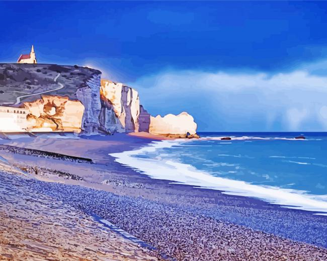 Etretat Normandy Beach Painting By Numberss.png