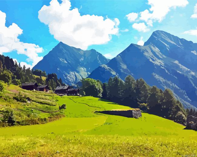 European Mountains Nature Painting By Numberss.png