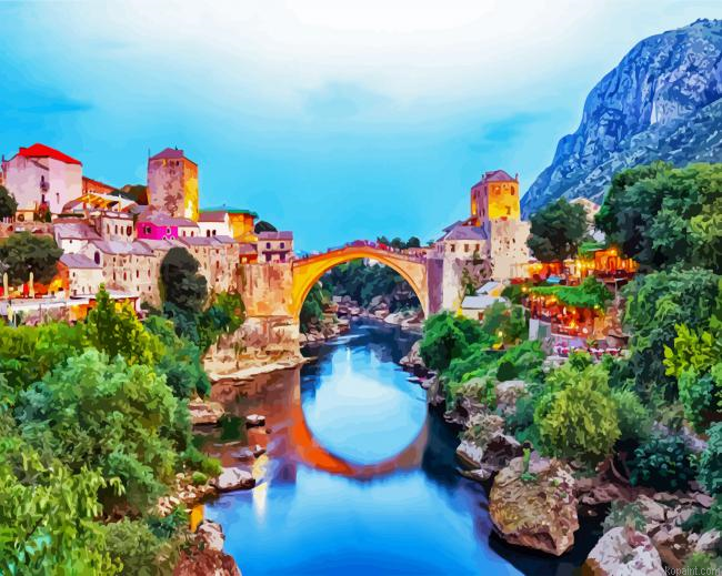 Evening Bosnia And Herzegovina Paint By Numbers.png