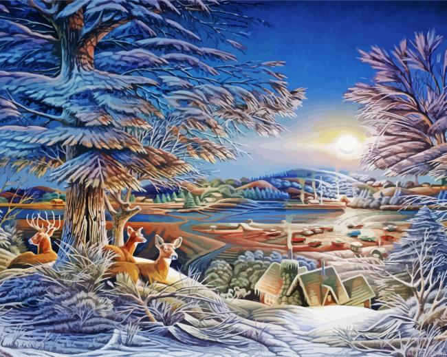 Evening On The Ice By Terry Redlin Painting By Numberss.png