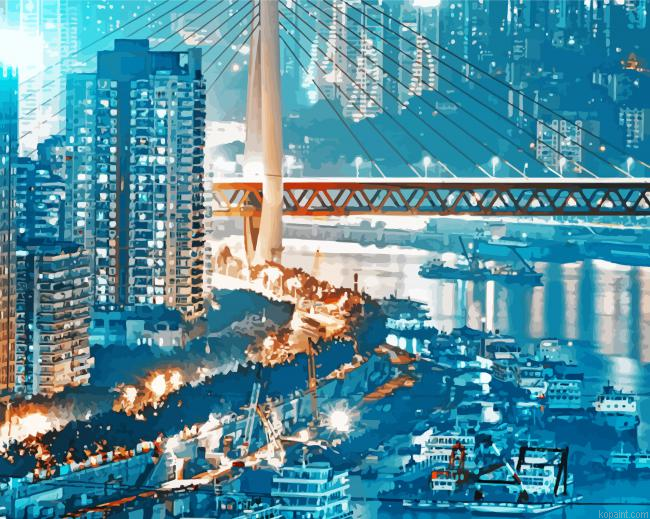 Exquisite Night City Painting By Numberss.png