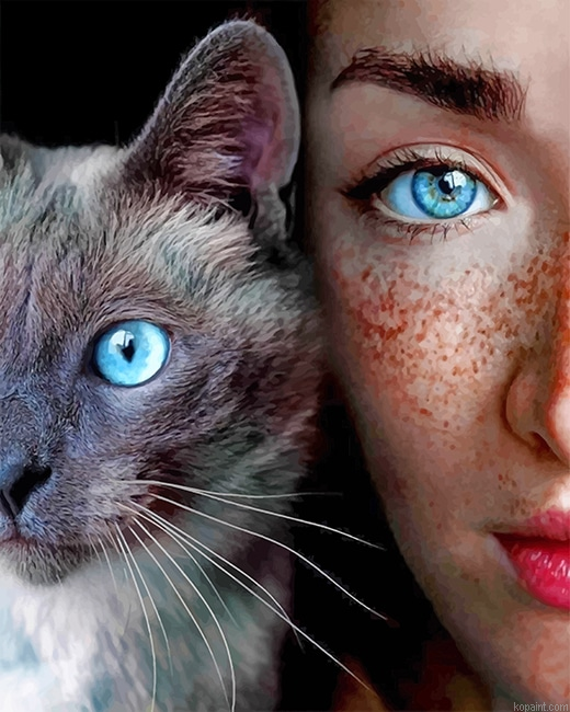 Eyes Girl And Cat New Painting By Numberss.png
