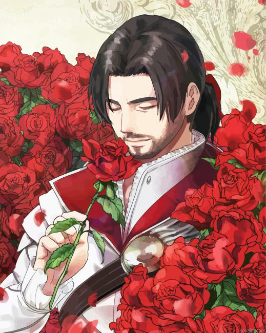 Ezio And Roses Painting By Numberss.png