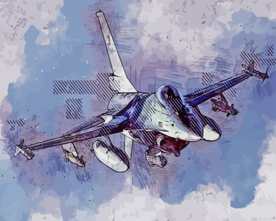 F 16 Fighting Falcon Aircraft Paint By Numbers