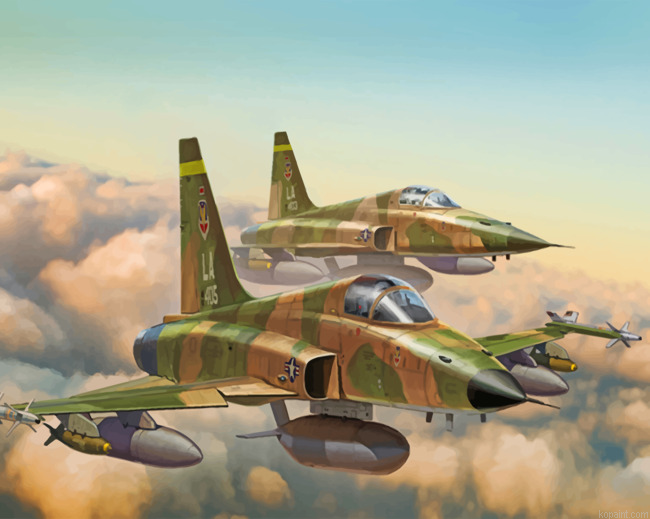 F 5e Tiger Aircraft Painting By Numberss.png