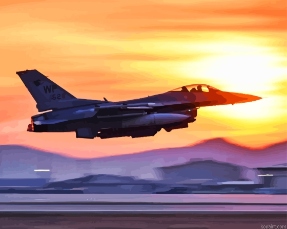 F16 Fighting Falcon Paint By Numbers