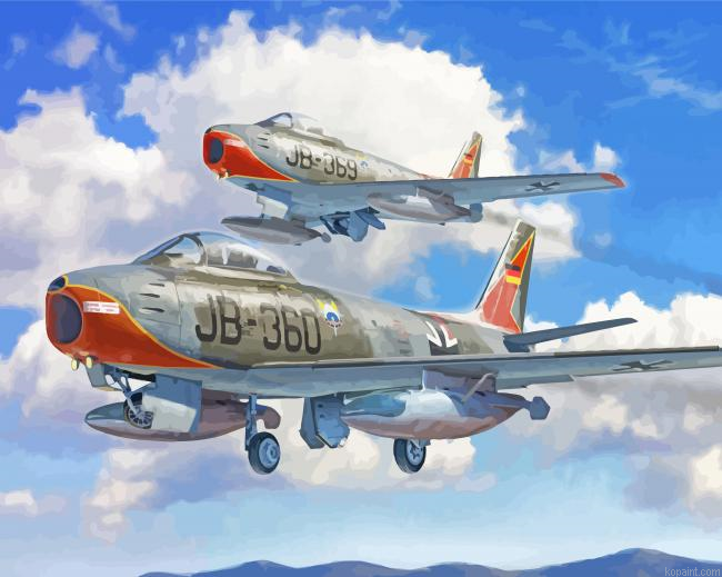 F86 Sabre Jet Fighters Paint By Numbers
