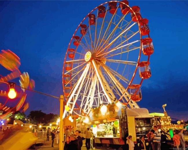 Fairgroud Rides At Night Painting By Numberss.png