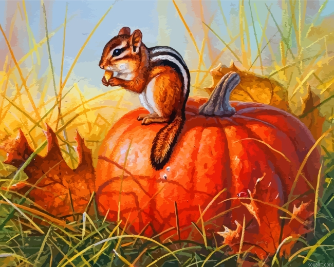 Fall Chipmunk Painting By Numberss.png