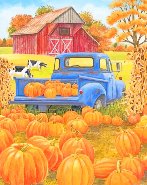 Fall Season Farm New Painting By Numberss.png