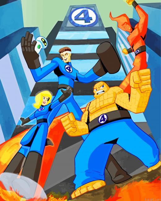 Fantastic Four Marvel Painting By Numberss.png