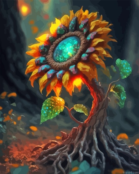 Fantastic Sunflower Painting By Numberss.png