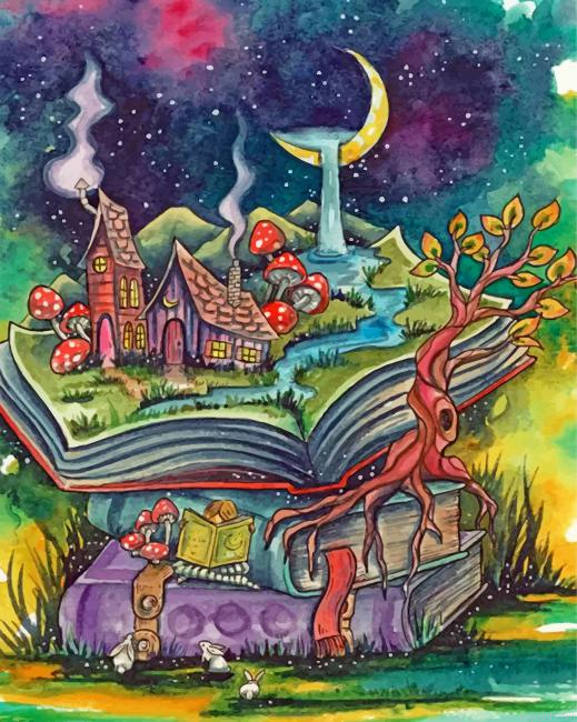 Fantasy Book Land Painting By Numberss.png