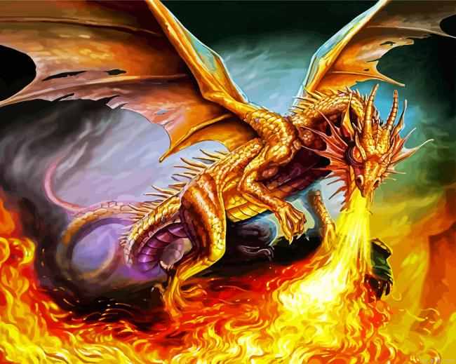 Fantasy Dragon Breathing Fire Painting By Numberss.png