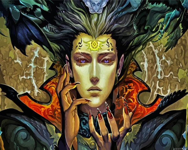Fantasy Evil Woman Painting By Numberss.png