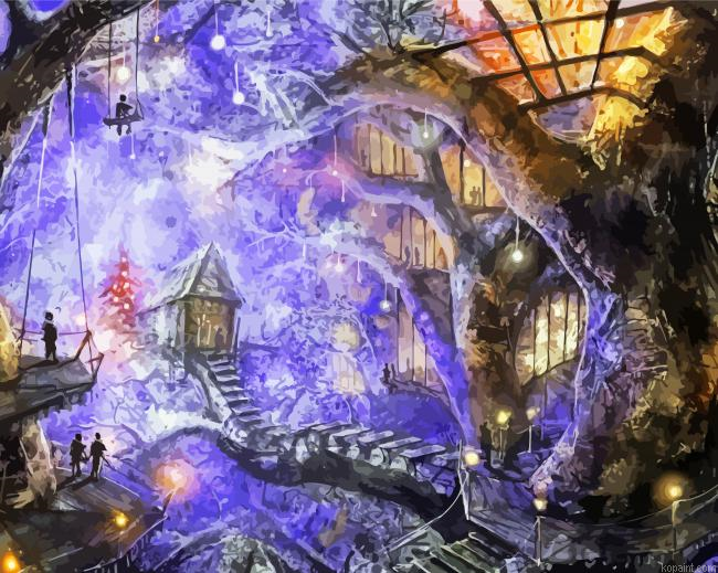 Fantasy Fairy Trees Painting By Numberss.png
