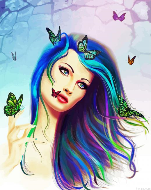 Fantasy Girl And Butterflies Painting By Numberss.png