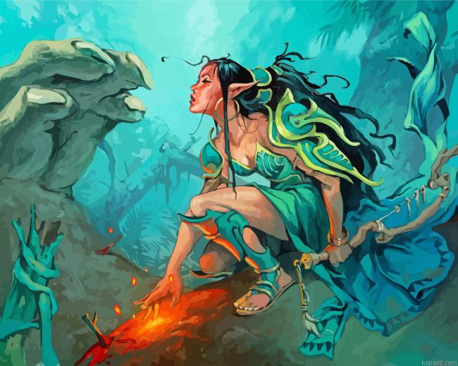 Fantasy Huntress Elf Painting By Numberss.png