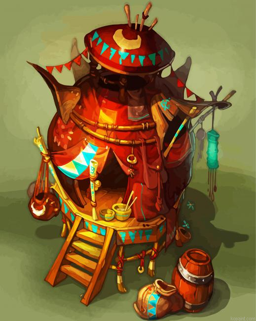 Fantasy Kettle House Painting By Numberss.png