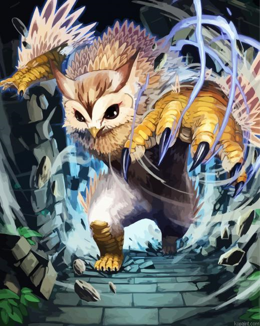 Fantasy Owlbear Art Painting By Numberss.png