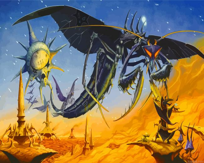 Fantasy Praying Mantis Paint By Numbers.png