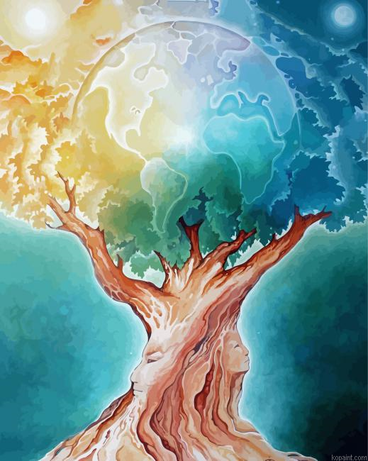 Fantasy Tree Earth Painting By Numberss.png