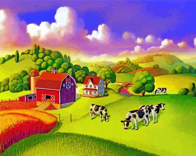 Farm Scenery Painting By Numberss.png