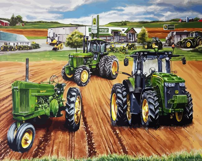 Farm Tractors Paint by Numbers