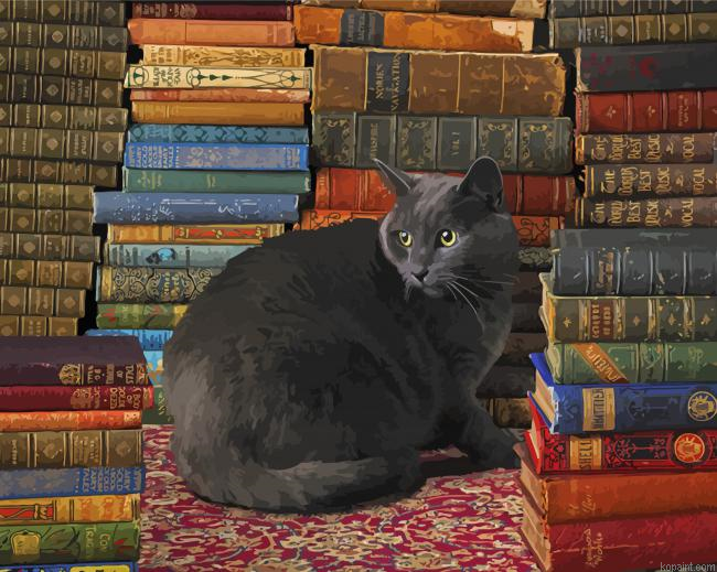 Fat Cat Bookcase Painting By Numberss.png