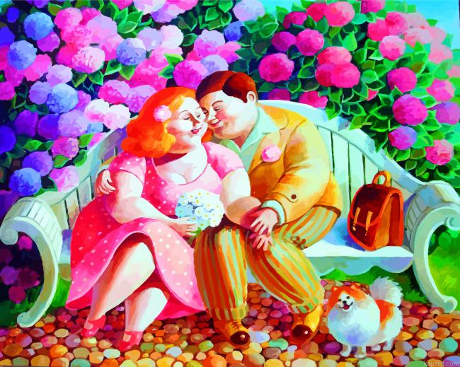 Fat Couple In Love Painting By Numberss.png