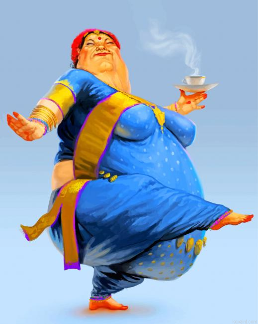 Fat Indian Woman Painting By Numberss.png
