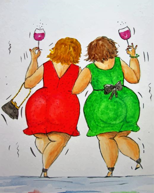 Fat Ladies Friends Painting By Numberss.png