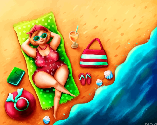 Fat Lady In Beach Painting By Numberss.png
