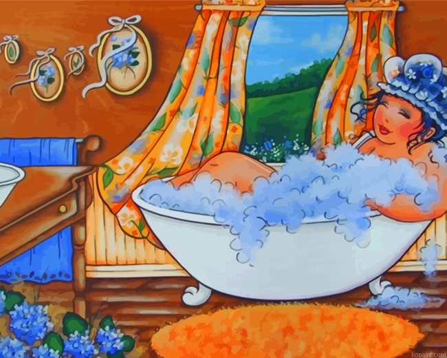 Fat Lady Showering Painting By Numberss.png