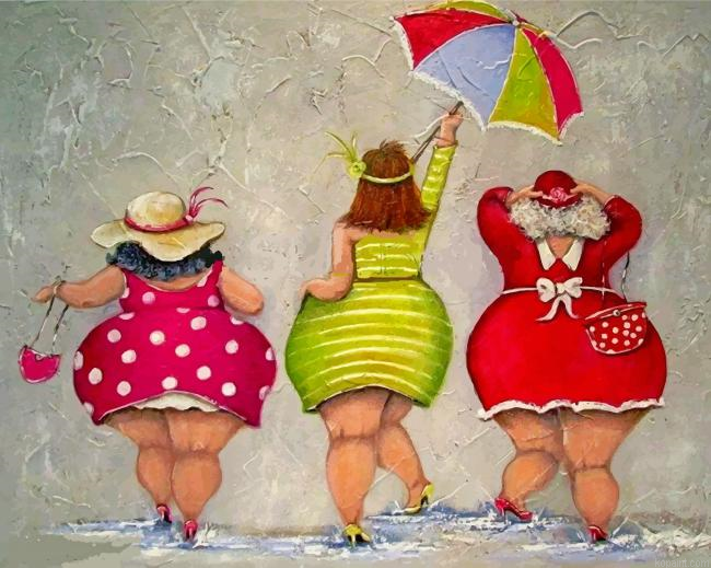 Fat Women Friends Painting By Numberss.png