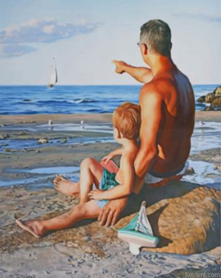 Father And Son Enjoying The Summer Painting By Numberss.png
