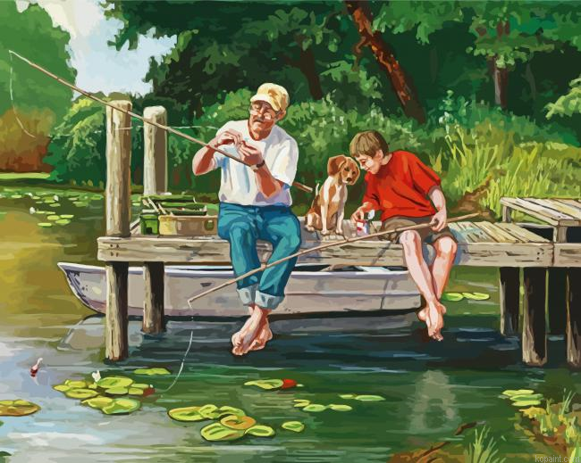 Father And Son Fishing Painting By Numberss.png