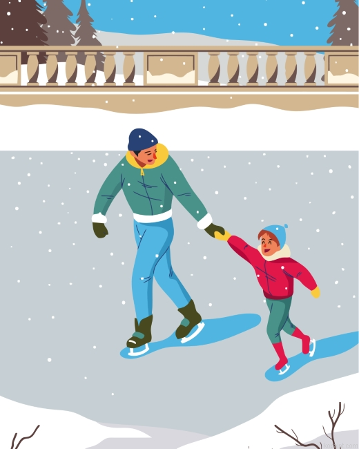 Father And Son Skating Painting By Numberss.png