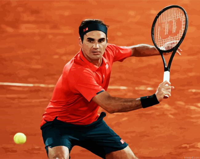 Federer Tennis Player Paint By Numbers.png