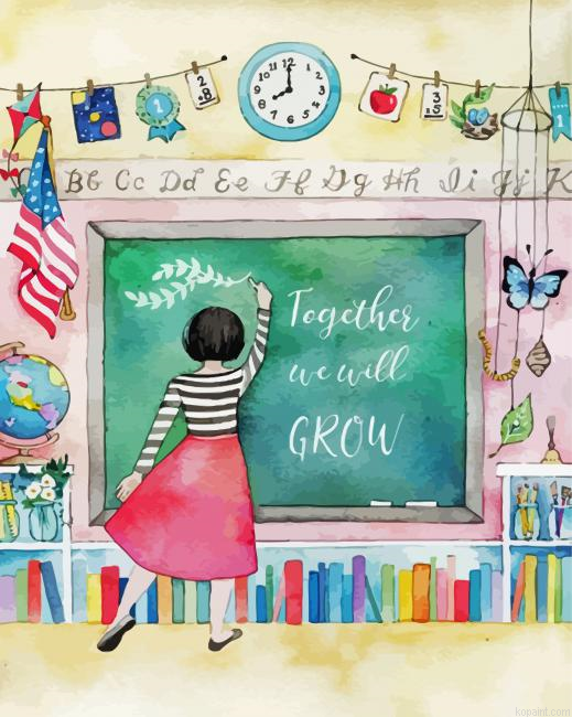 Female Teacher Painting By Numberss.png