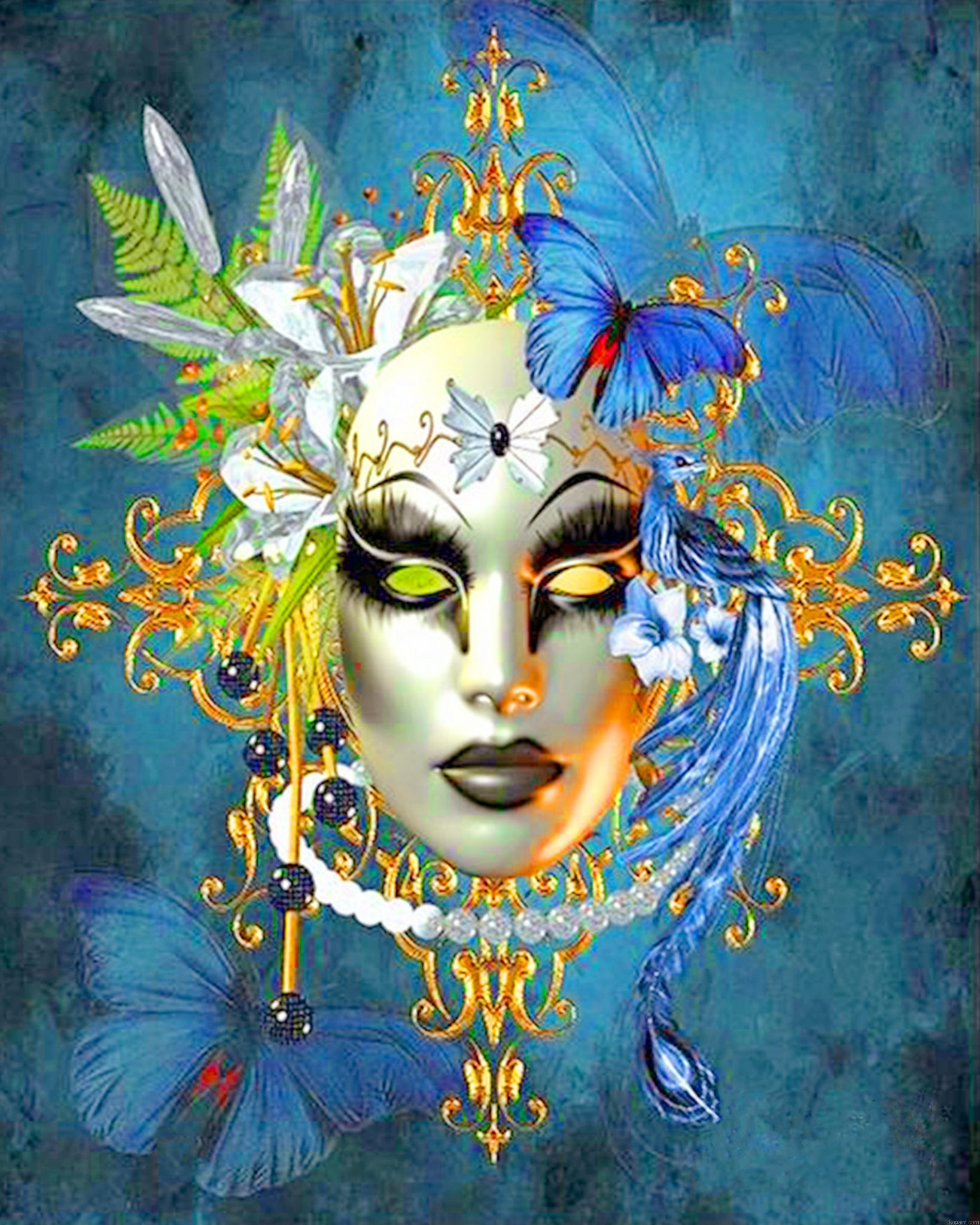 Female Venetian Mask Painting By Numberss.png