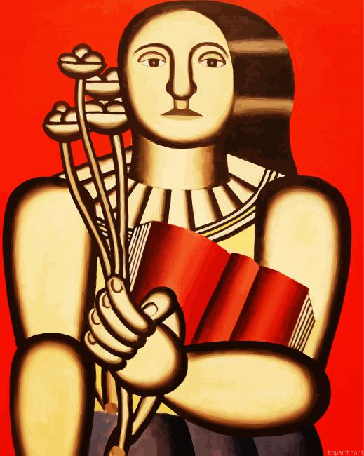 Fernand Leger Woman With A Book Painting By Numberss.png