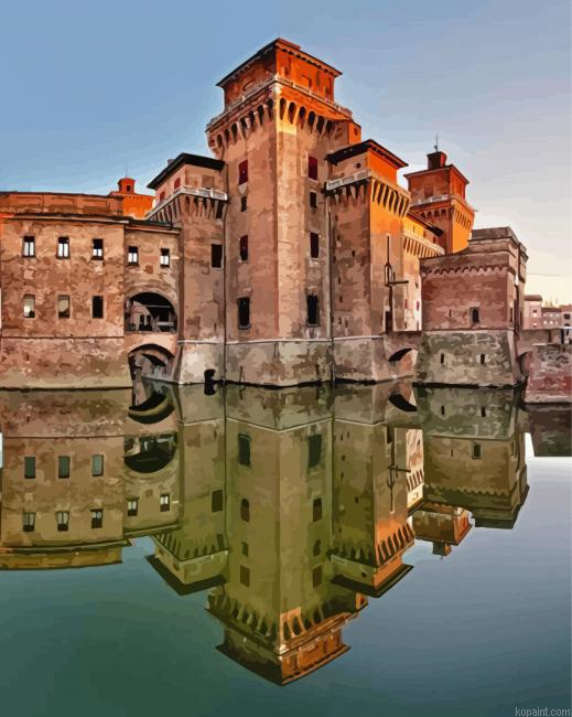 Ferrara Castle Reflection Painting By Numberss.png