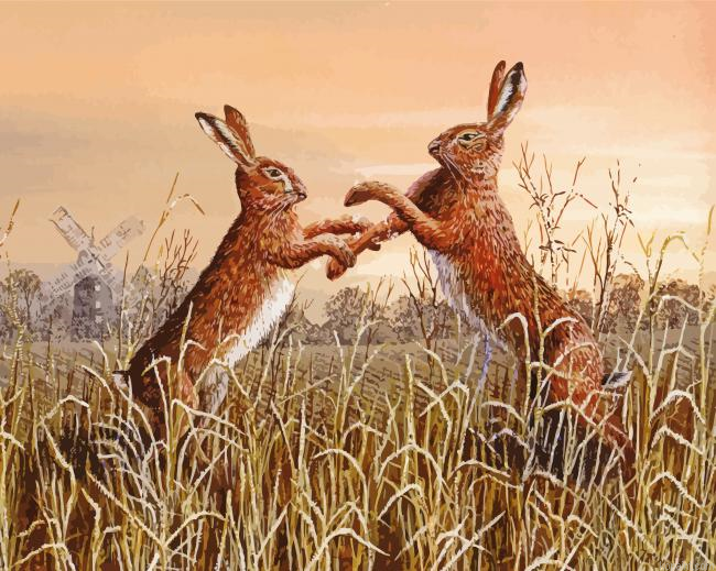 Fighting Hares Painting By Numberss.png