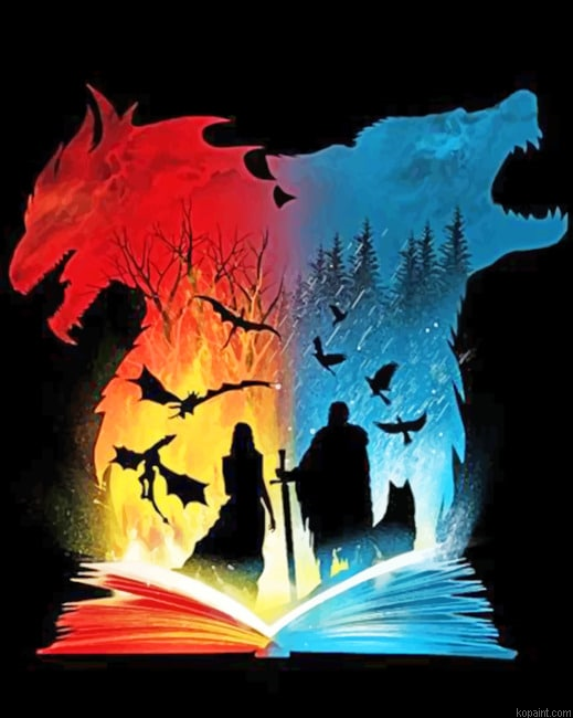 Fire And Ice Silhouette Painting By Numberss.png