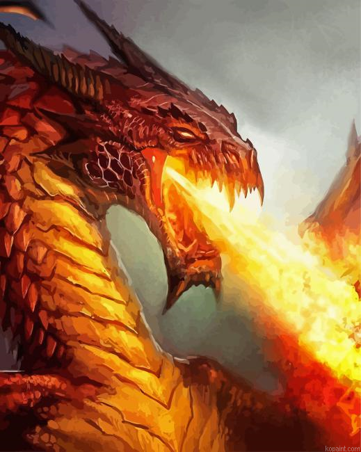 Fire Breathing Fantasy Dragon Painting By Numberss.png