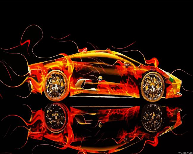 Fire Car Paint By Numbers