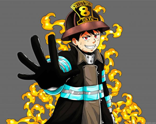 Fire Force Anime Character Painting By Numberss.png